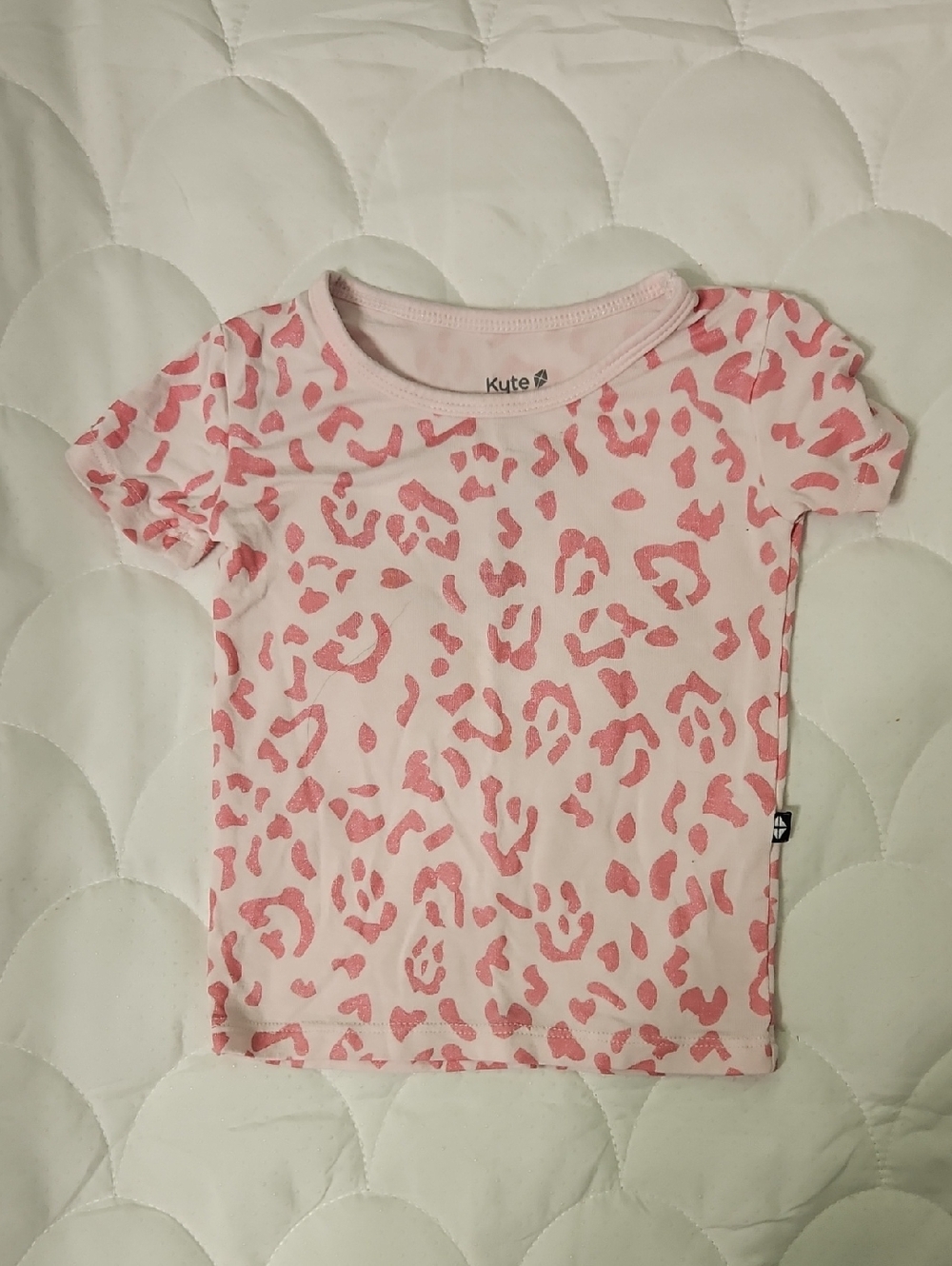 Kyte Baby Light Pink Leopard Print Short Sleeve Tee